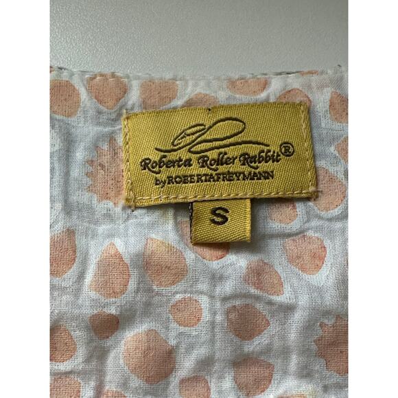 Roberta Roller Rabbit Sz S 100% Cotton Tunic‎ Top Embroidered Metallic Trim Boho - Picture 3 of 13